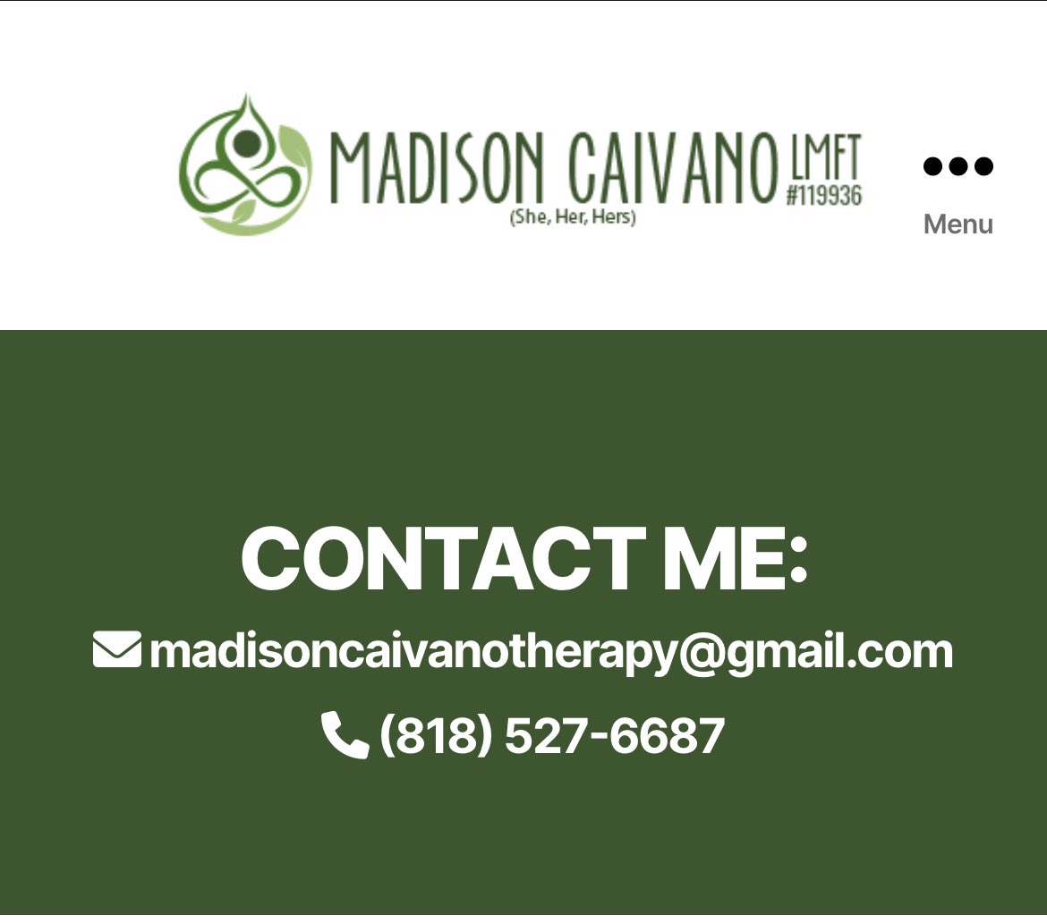 madisonctherapy's tweet photo. I’m excited to share my website so you can get to more about me and the work I do. Please feel free to pass my information onto clients that I may be of service to 💕🙌
https://t.co/s6cRRPsuoh https://t.co/VKMcs11gFY
