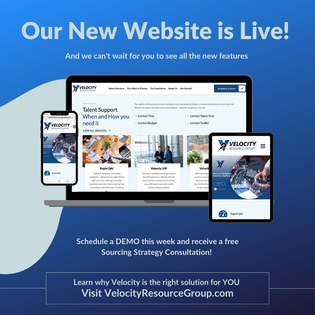 VRG_Recruiting's tweet photo. NEW &amp; IMPROVED: https://t.co/k5YkavWJ3l just launched🚀and it's easier than ever to learn why Velocity has the perfect talent solution for YOU!
#recruitment #talentacquisition #newwebsite https://t.co/Ax5PgjqgiI