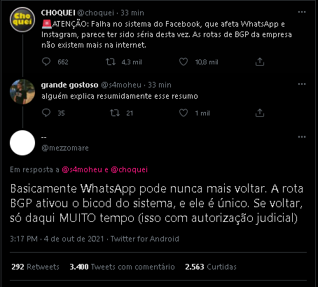 Zartyk__'s tweet photo. Sobre o WhatsApp, Instagram e Facebook.....

Tags: #WhatsApp #instagramdown #Facebookcaiu #voltou https://t.co/zs9XpLDA0e
