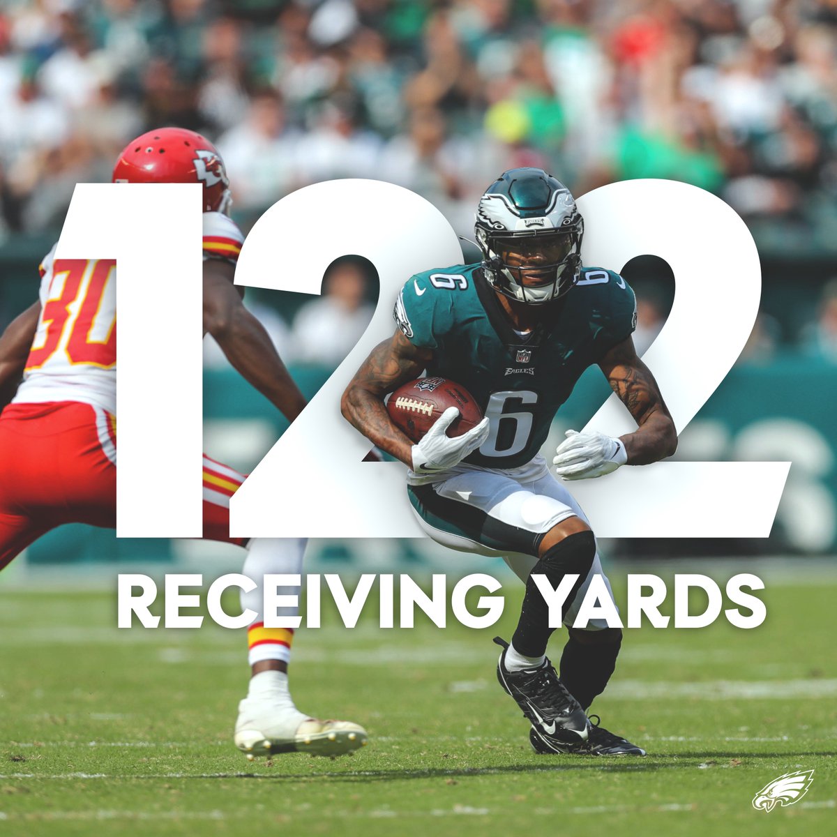 Eagles's tweet photo. First 100-yard game ✔

@DeVontaSmith_6 | #FlyEaglesFly https://t.co/uv7iRmPVSq