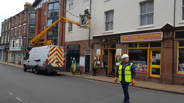 entertainmntpro's tweet photo. Great to see the #Cromer #Christmas #Lights going up. If you want a #festive #disco give us a shout - a few dates still free https://t.co/yvqKxt3OBO