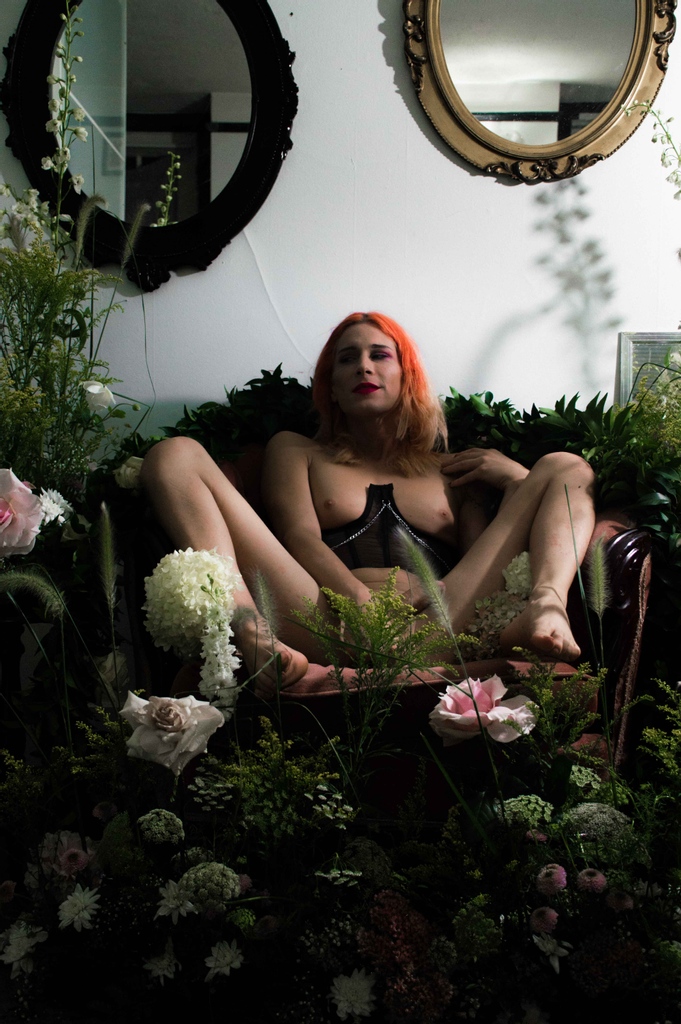 DKillborne's tweet photo. So someone offered me their day old wedding bouquet and  I was like... sure? and thus we have this photoshoot. Yes the flowers have taken over my room.⁠

 #dakotakillborne #wornmodels #transgirls #transwoman #transwomenarewomen https://t.co/P0qp3soOzq