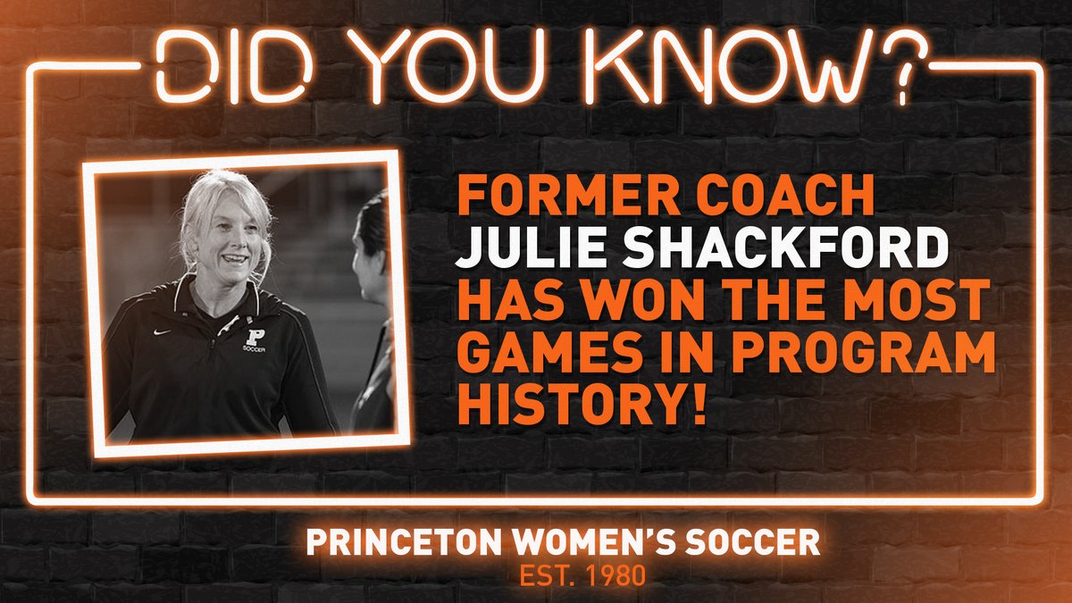We're honoring 40 years of Princeton women's soccer, leading up to a celebration on Oct. 16!

Program fact #1: Former coach Julie Shackford (1995-2014) holds our program's wins record at 203!
