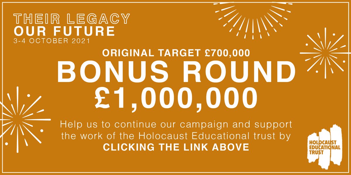With social media down, we've had to change plans! Thanks to the incredible support we've received so far we are also increasing our goal &amp; are hoping we can hit the magic million by an extended deadline of 10pm on the 5th October! charityextra.com/HET