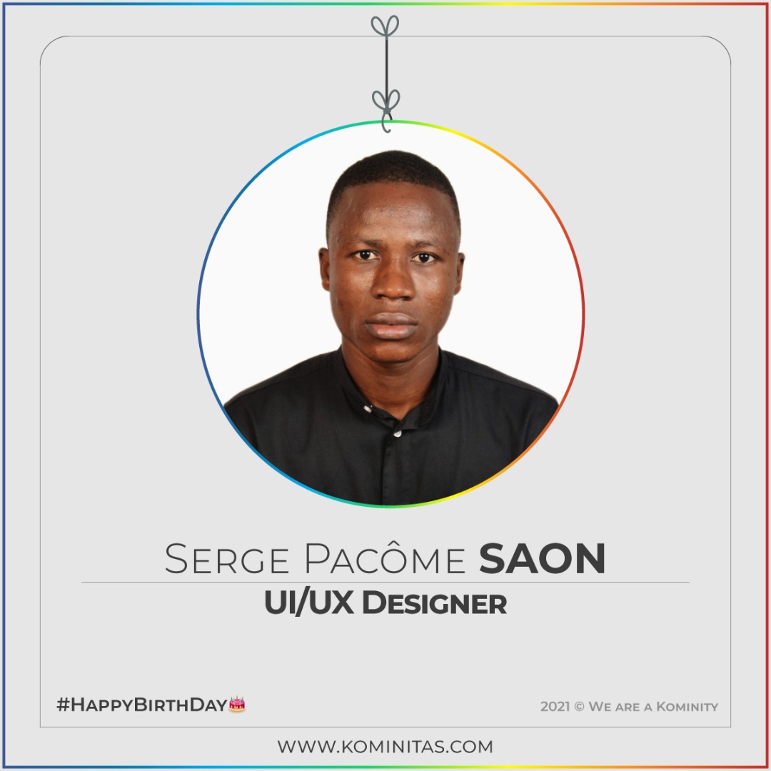 WeAreKOMINITY's tweet photo. Aujourd'hui, nous souhaitons un joyeux anniversaire à #SergePacôneSAON 🎂🥳🎂

#HappyBirthDay #team225 #CI🇨🇮 #Designer #UI_UX #KOMINITAS #WeAreKOMINITY https://t.co/NQrhq1c0Ly