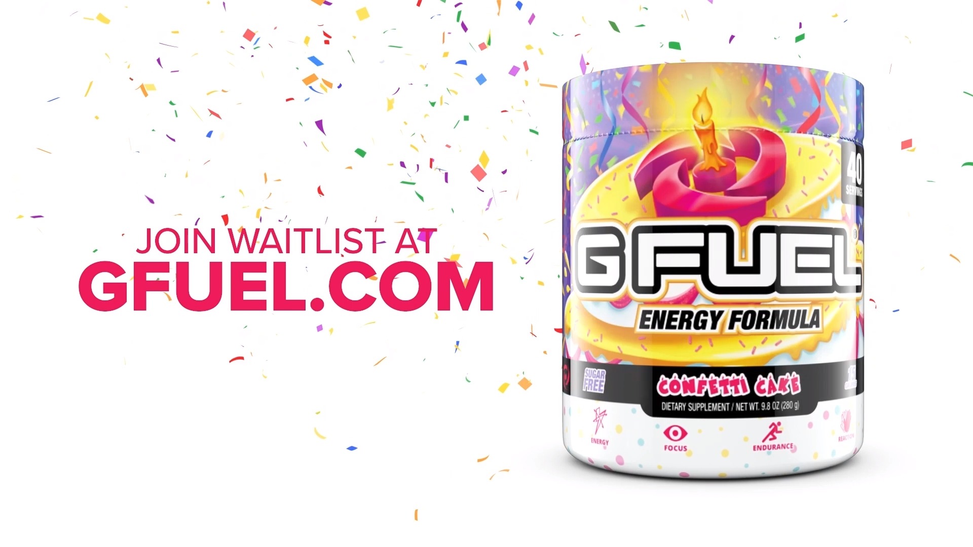 G FUEL® on Twitter: "🎂🥳 𝗚𝗜𝗩𝗘𝗔𝗪𝗔𝗬 + 𝗪𝗔𝗜𝗧𝗟𝗜𝗦𝗧 🥳🎂 To  celebrate 17 YEARS of @GammaLabs, we're launching a VERY SPECIAL "CONFETTI  CAKE" #GFUEL FLAVOR! Who wants a slice?! 😋 💖 "𝗟𝗜𝗞𝗘 +