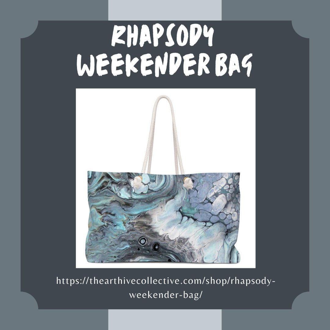 TheArtHiveColl1's tweet image. Rhapsody Weekender Bag designed by Olivia Burrage
The wide-mouthed, durable bag is easily held by its thick rope handles. 24″ x13″
Where would you take your bag? Perfect for a mini getaway.
thearthivecollective.com/shop/rhapsody-…
#bags #design #durablebag #minigetaway #onesize #weekenderbag