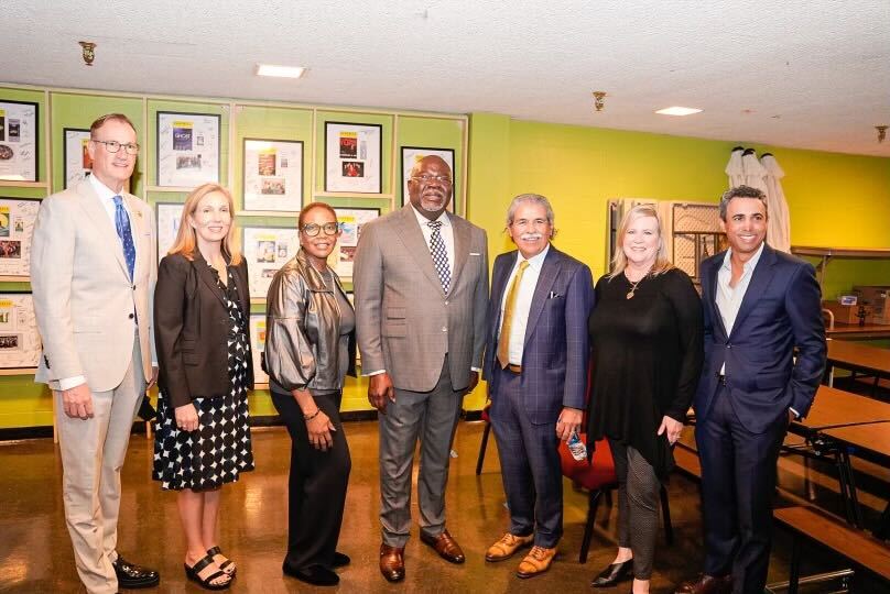 Chairman <a href="/BishopJakes/">T.D. Jakes</a> and President &amp; CEO <a href="/EngageHattie/">Hattie Hill</a> today gathered to announce the partnership that will expose 3,400 students and 25 teachers to an innovative STEAM curriculum around the hit musical “HAMILTON.” With @dsmusicals,  @FritoLay, <a href="/dallasschools/">Dallas ISD</a>, <a href="/iDTechCamps/">iD Tech</a>