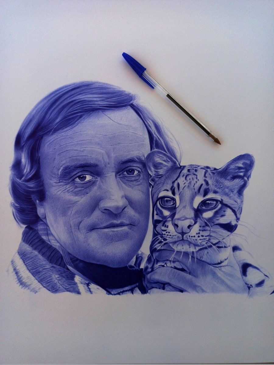 Es de los retratos más especiales que he hecho con el bic. Aquí tenéis a
Félix Rodríguez de la Fuente. 🌿🖋