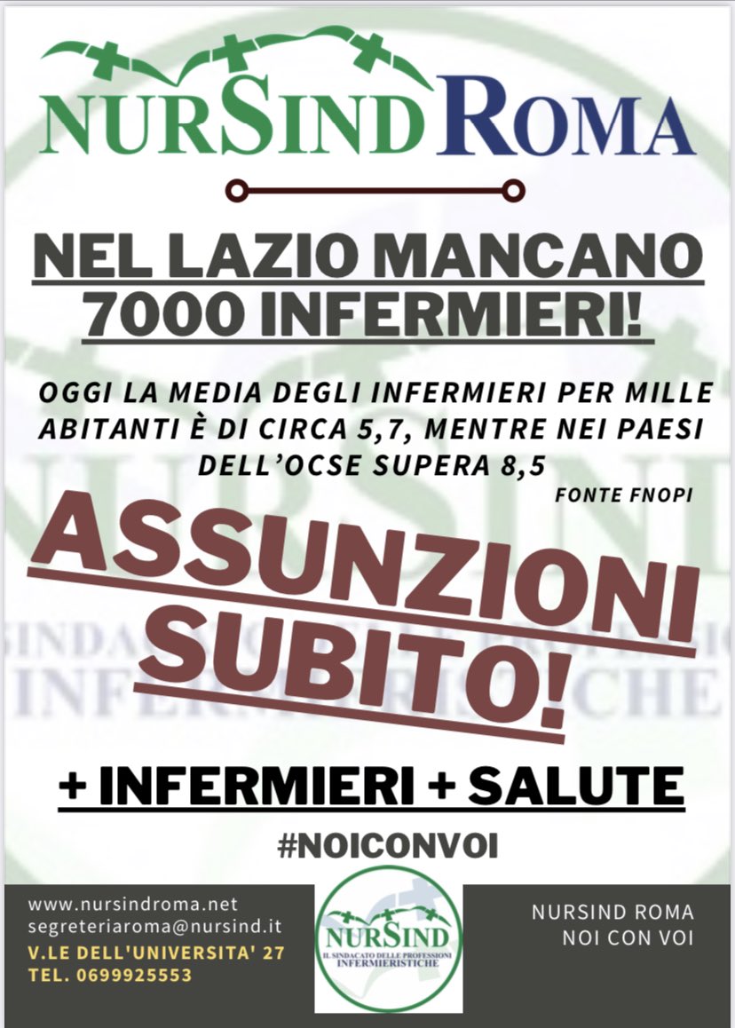 PiccariRaffaele's tweet photo. #assunzionisubito  #nursindroma #nursindsancamillo #nursindpoliclinico #nursind  #COVID  #contratto  #costruismoituoidiritti  #noiconvoi  #daje https://t.co/htVYgSIQv3