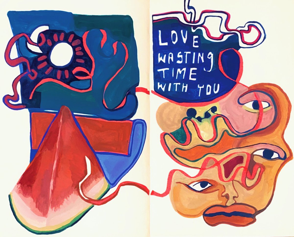 todays sketchbook spred 🍉💋🧶🧿