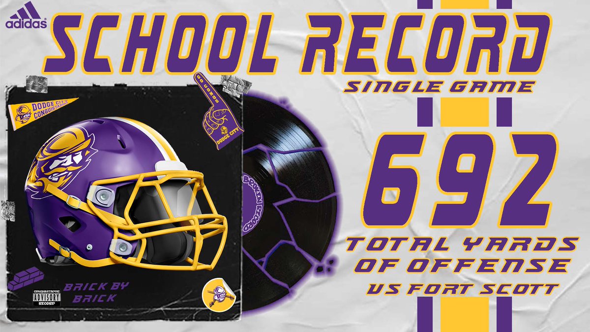GoConqs's tweet photo. 🏈Football🏈

Record-breaking day for @GoConqsFB in 61-34 win vs Fort Scott #GoConqs

Single-game school records: 
🏈692yds total offense
🏈416yds passing (team)
🏈Rashad McKee - 404yds passing
🏈McKee - 5 TD passes (tied record) https://t.co/wiX4izKA8m