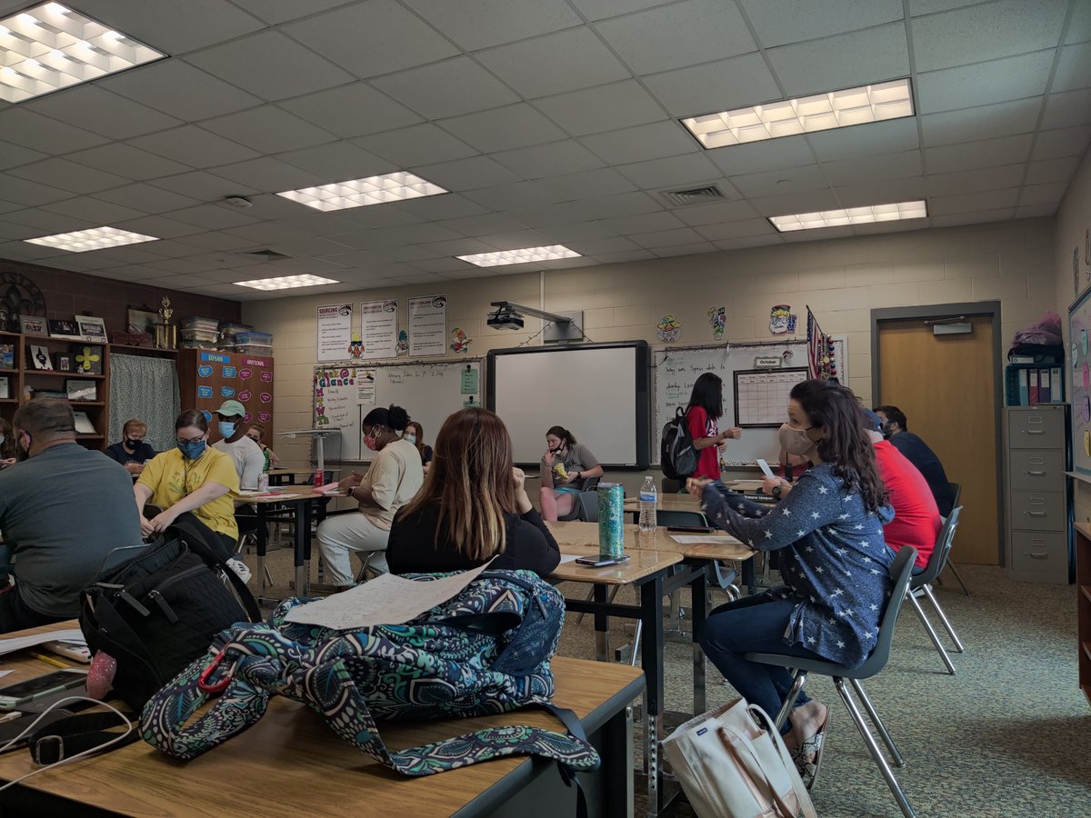 SCPPS's tweet photo. @JBM_Cougars faculty and staff can't wait to see their students back on Wednesday! They spent the day reconnecting, meeting, and working in their classrooms! #BuildingBlocksNotBarriers #SCPPSStrong https://t.co/lzpXGl6RIR