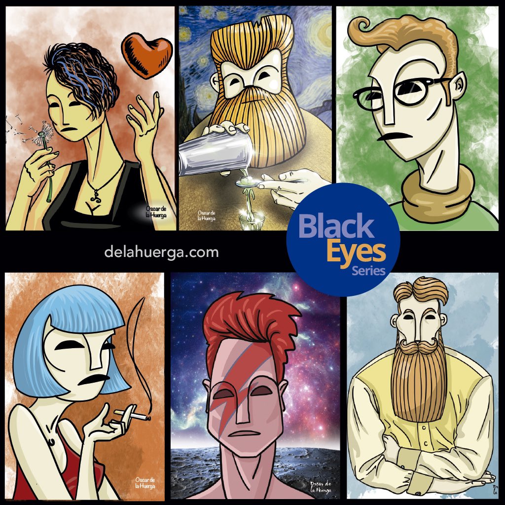 oscardelahuerga's tweet photo. Aprovechando la vuelta a twitter por #elapagon, ¿Os había contado ya que entre el 19 y el 23 de octubre se podrá ver la Expo #blackeyesseries Madrid, con ilustraciones de #oscardelahuerga en la #salaberlanga dentro de actividades de presentación de la #fundacionclub45 #radio3 https://t.co/HSlykS3Uf2
