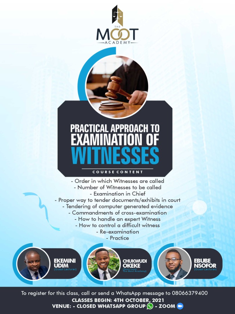 Classes begin today but WhatsApp is down. 

An opportunity to still register if interested. 

N2,000 for Law Students
N5,000 for Lawyers