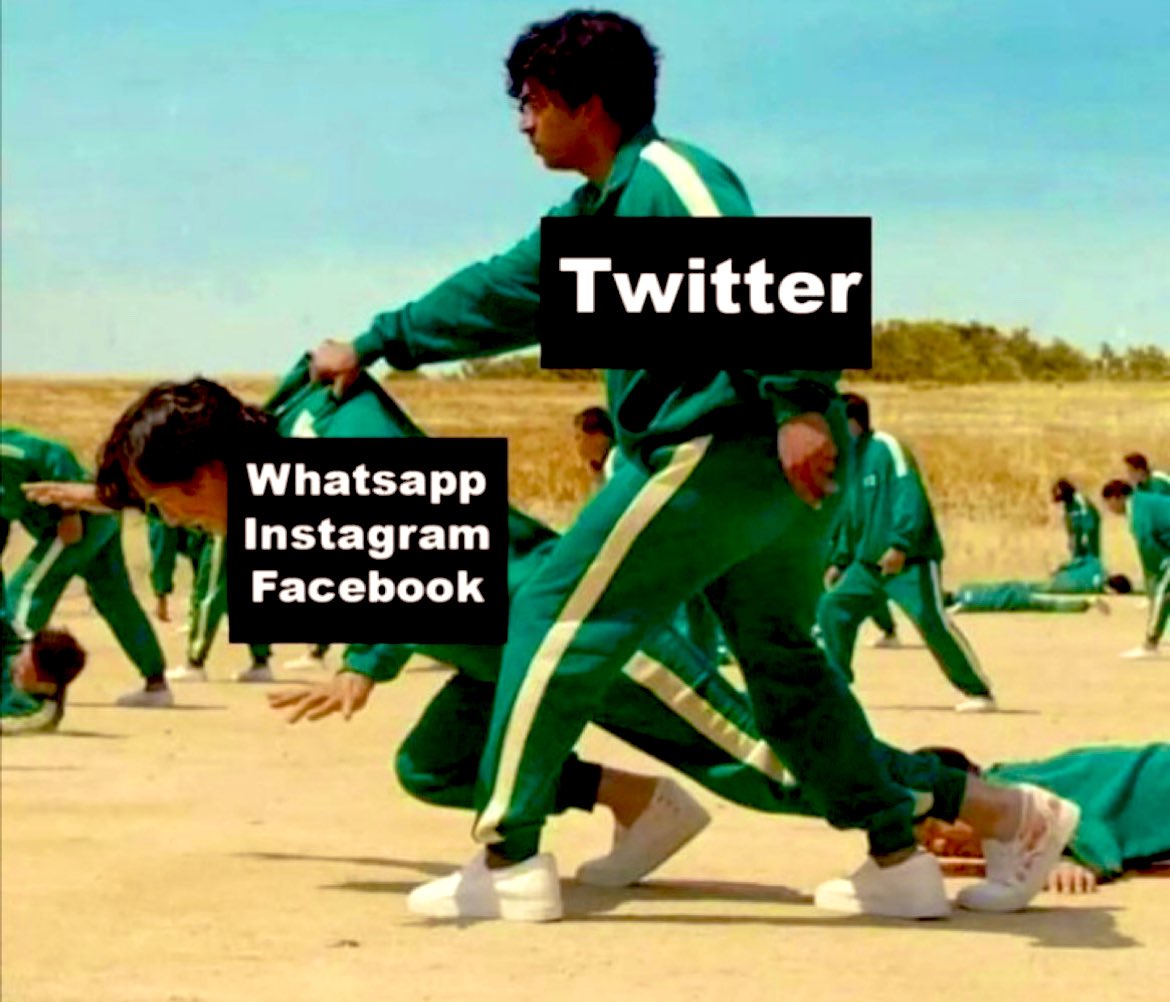 FBiasin's tweet photo. Che spettacolo. #SquidGame 

#instadown #facebookdown #whatsappdown https://t.co/fUMaSayaJI
