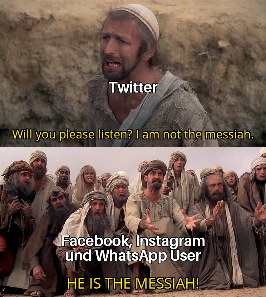 Tan_J_a's tweet photo. Die Zahl der übrigen sozialen Netzwerke is schmal...
#facebookdown #whatsappdown #instagramisdown https://t.co/Tih9X0Y2Hw