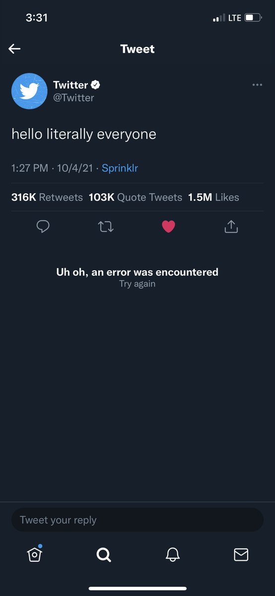 CammackAlyssa's tweet photo. uh oh @Twitter whatcha doin baby? don’t fail me like Instagram and Facebook https://t.co/C6tot3yze6