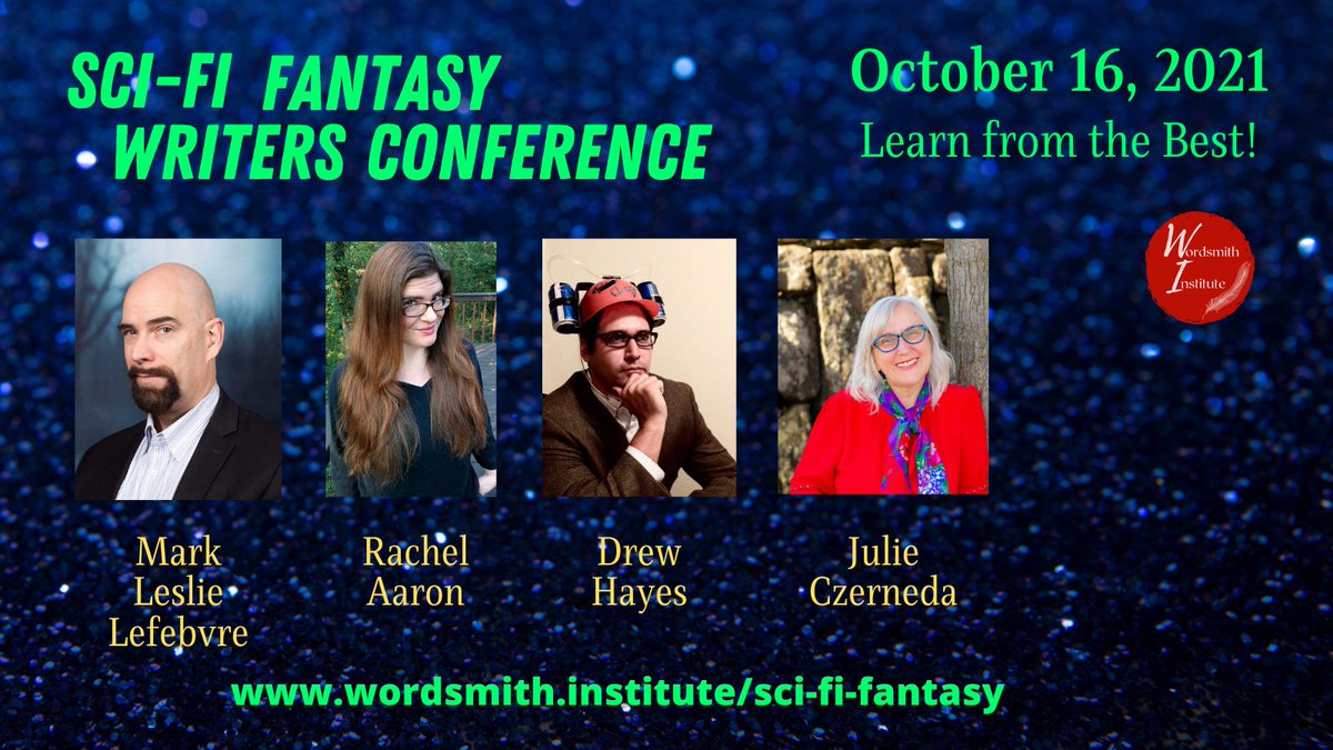 wordsmithinst's tweet photo. Check out these great sessions by these talented authors for the Oct. 16 Sci-Fi/Fantasy Writers Conference. 
-Using What’s Familiar to Make the Strange
-Conversations With Swords
-World building and Superheroes 
-Publishing Pitfalls for Authors
https://t.co/xCccyZDfgg
#amwriting https://t.co/2bRZNwIank