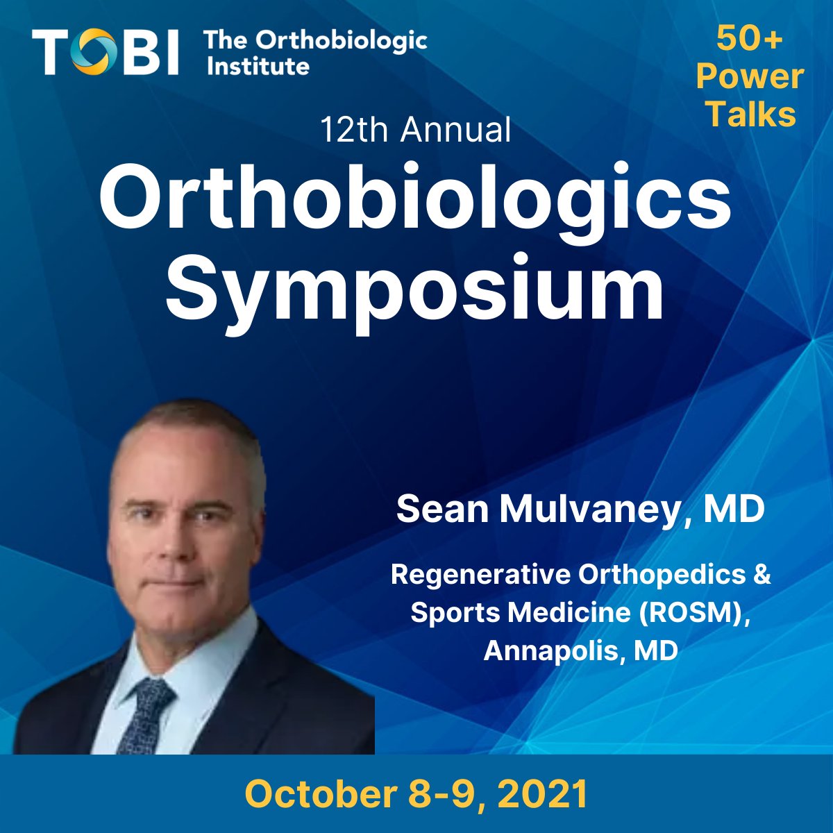 Ask the Experts: Live BMC Panel Discussion with Q&amp;A
Sean Mulvaney, MD, Regenerative Orthopedics &amp; Sports Medicine (ROSM), Annapolis, MD
Join us for 50+ quick power talks 
Register now at bit.ly/3wdyX8v
Use code TOBI50 for $50 off
#orthobiologics #orthopedics