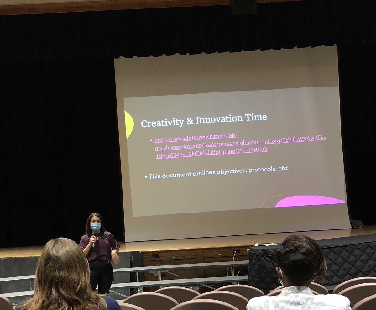 Excited to have dedicated time to discuss creativity and innovation in education. Thanks Ms. Baxter for providing dedicated meeting time for this important goal. #randolphschools