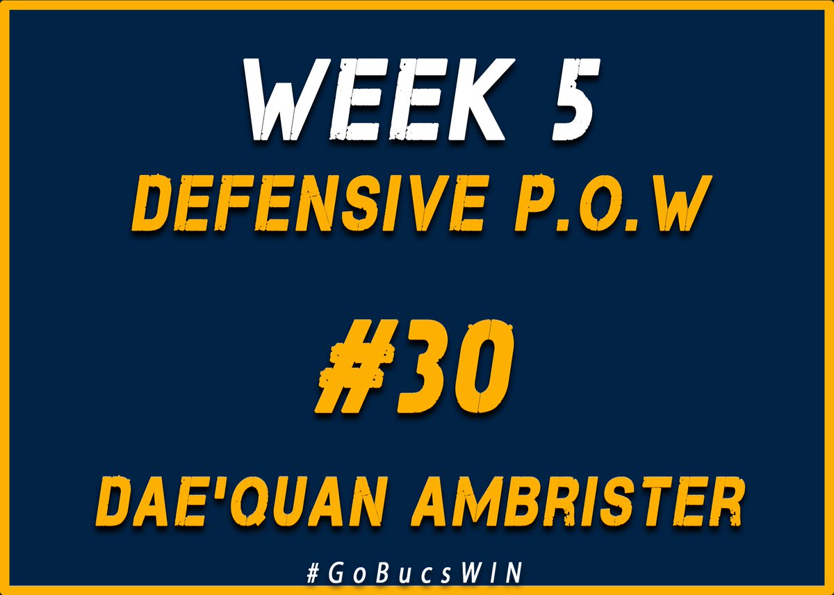 BeloitBucsFB's tweet photo. Players of the Week vs Grinnell
Defensive Player of the Week - Dae'Quan Ambrister
Offensive Player of the Week - AJ Fitzpatrick
Special Teams Player of the Week - Kruz Vargas
Lineman of the Week - Raydarriuz Kelley
#GoBucsWIN https://t.co/oTKotU1Mvg