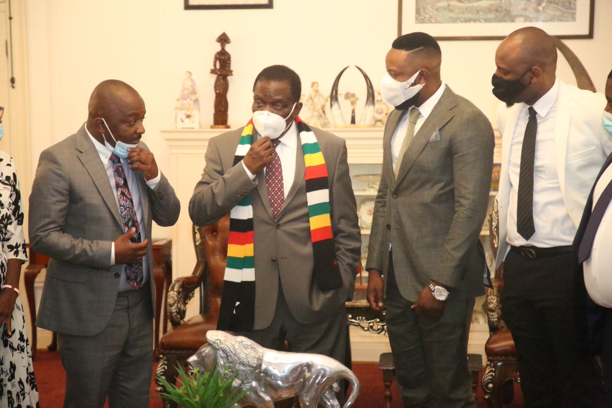 aezimbabwe's tweet photo. AEZ national executive meets with His Excellency President E.D. Mnangagwa. Empowerment is NOW! @ZimViral @edmnangagwa @nelsonchamisa @zanupf_patriots @mdczimbabwe @ZANUPF_Official @DMwonzora @daddyhope @ZBCNewsonline @ADarikayi @AlbertMavunga @ChronicleZim #zimbabwe @MudiwaHood https://t.co/E4mhGsL3i5
