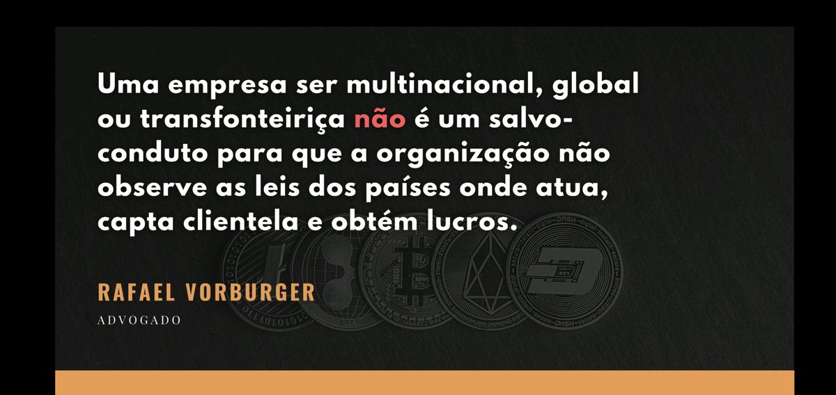Nenhuma lei brasileira garante isso a uma organização multinacional.

Publicarei um breve artigo nesse sentido ainda esta semana.

#cryptocurrency #blockchain #Economia #mercadofinaceiro