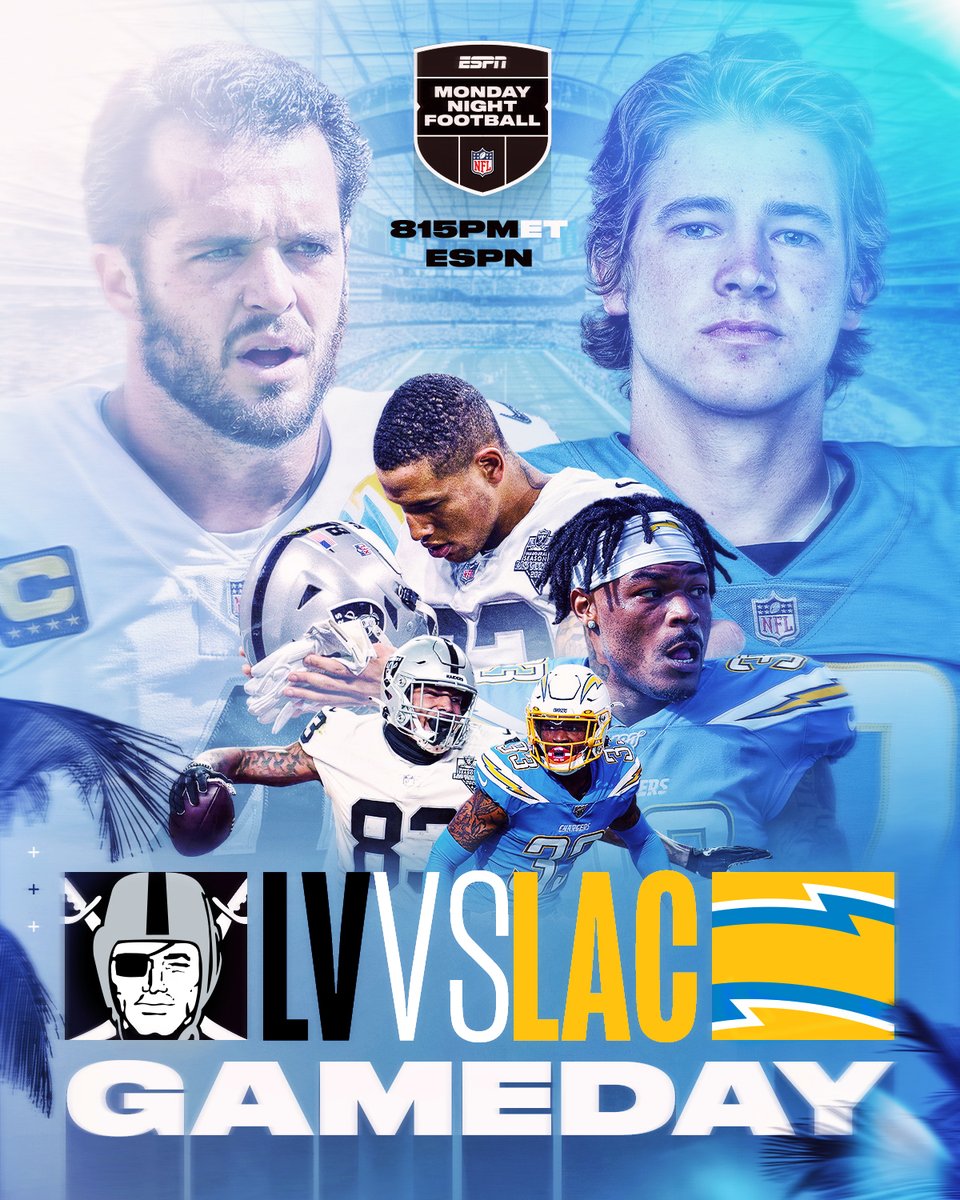 You ready for this one? 💯

#RaiderNation | #BoltUp 

📺: #LVvsLAC -- Tonight 8:15pm ET on ESPN
📱: NFL App