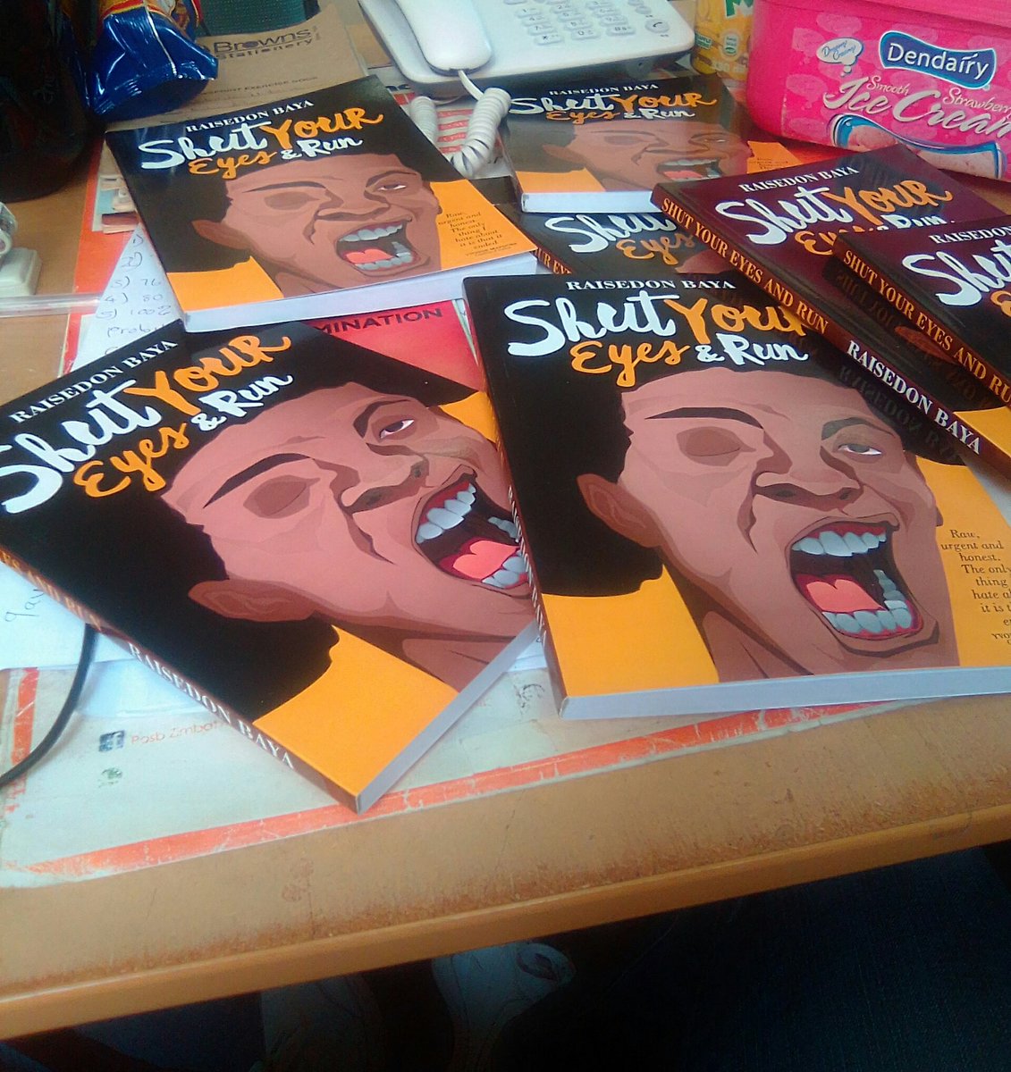 MinireadsZW's tweet photo. Last week we received 10 books including 8 copies of @RaisedonB's 2021 book called "Shut Your Eyes &amp; Run" from @Kudaculture from #MkhayaMusic. We'd  like to once again thank the public for the continued support. We are very grateful. https://t.co/yd4L2oNXCl