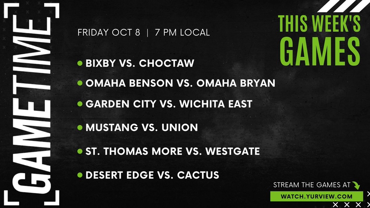 🏈 GameTime and the Ford Game of the Week are back at it Friday night with 6 top high school football matchups in Oklahoma, Nebraska, Kansas, Arizona, and Louisiana. 
 
👉 More Info/How to Watch: bit.ly/3FgvGKe