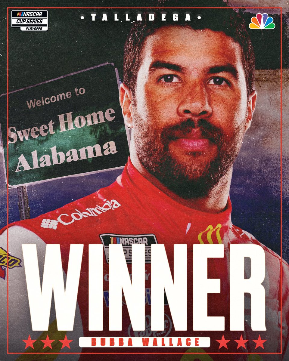 RETWEET to congratulate <a href="/BubbaWallace/">Bubba Wallace</a> on his first <a href="/NASCAR/">NASCAR</a> Cup Series win! 🏁

HISTORY MADE at <a href="/TALLADEGA/">Talladega Superspeedway</a>!