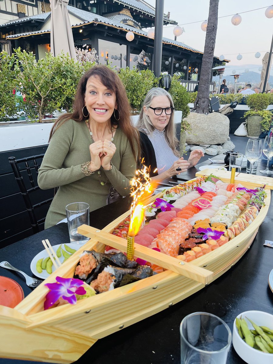 My favorite bday gift? An entire sushi YACHT my friends got me! Not as big as Joe Manchin’s, but delicious! #Friends #Grateful #birthdaydinner