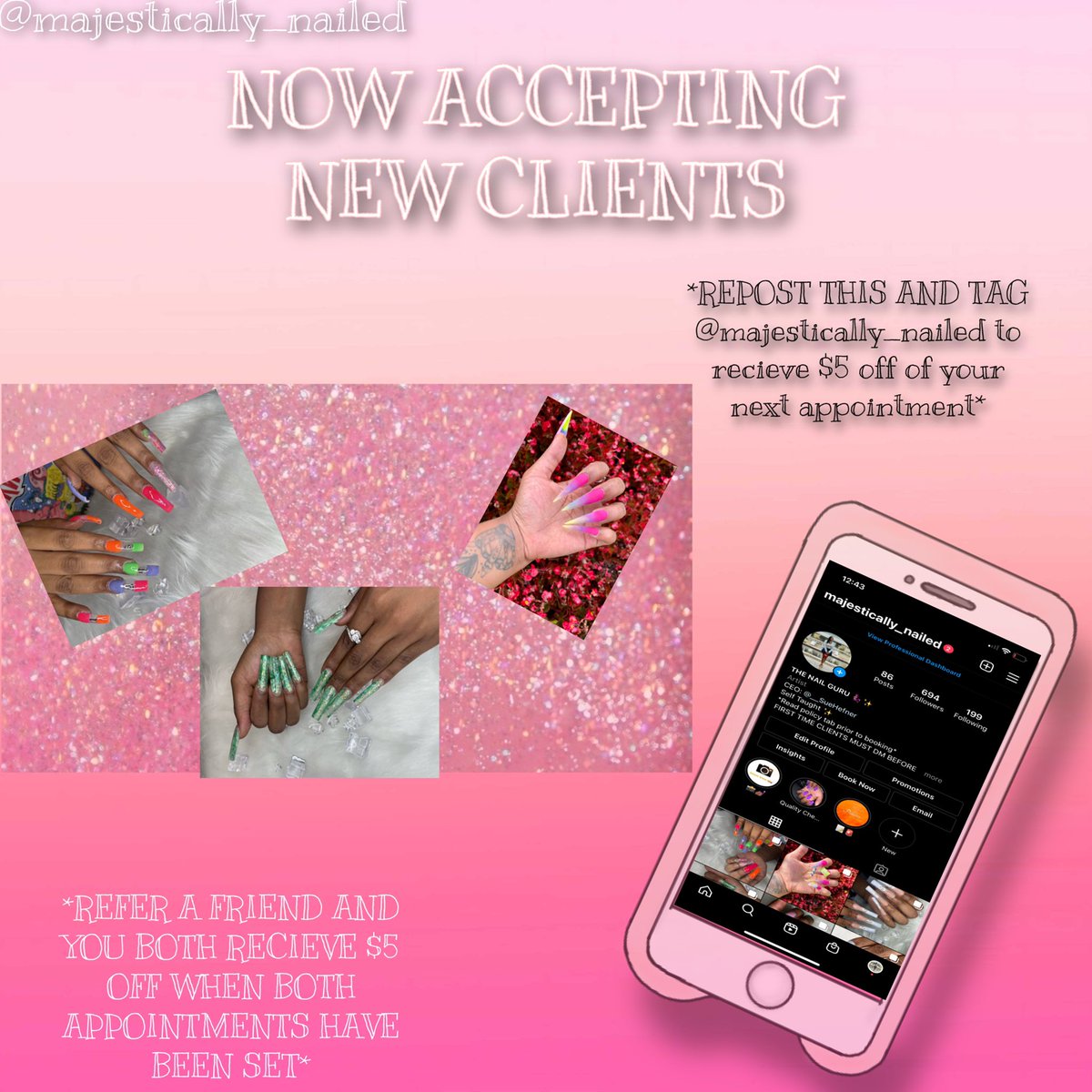 __SueHefner's tweet photo. Since everybody up here, let me promote, Iβm accepting new clients!!
π BOOK NOW!!! π
https://t.co/aslpmoKAsp
.
.
#NCAT #UNCG #WSSU #BENNET #NCATNAILTECH #GREENSBORONAILTECH #GREENSBORONAILS #CLTNAILS #RDUNAILS #Swarovski #NCAT22 #NCAT23 #NCAT24 #NCAT25 https://t.co/iSs2kg3akQ