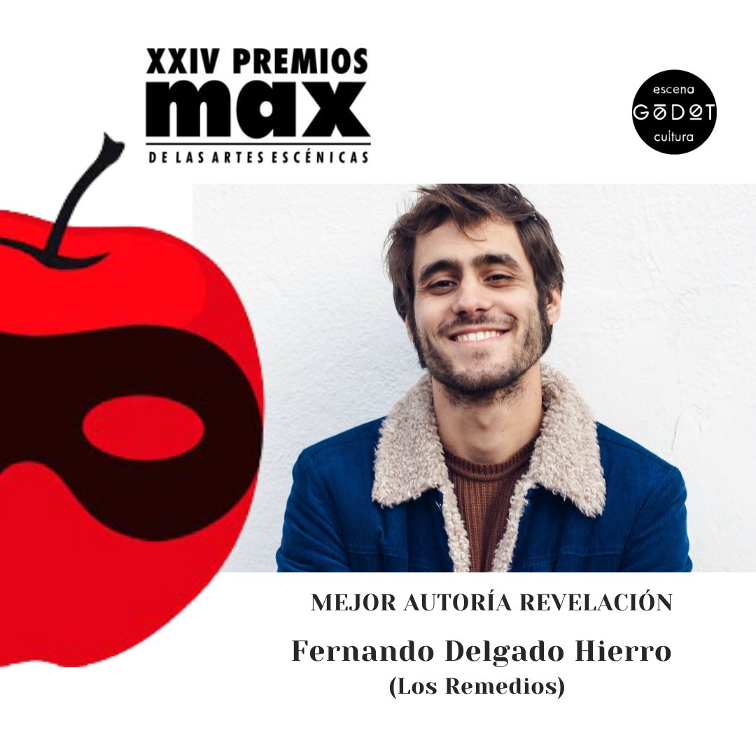 Revista Godot (@revistagodot) on Twitter photo 🍎MEJOR AUTORÍA REVELACIÓN
<a href="/FernandoDelgad_/">Fernando Delgado-Hierro</a> es galardonado con el MAX por ‘Los Remedios’.
Nunca mejor dedicado que esta vez a la familia.
<a href="/PremiosMax/">Premios Max</a>
#GodotConLosMAX #LosMAX2021 #24PremiosMAX 🍎MEJOR AUTORÍA REVELACIÓN
<a href="/FernandoDelgad_/">Fernando Delgado-Hierro</a> es galardonado con el MAX por ‘Los Remedios’.
Nunca mejor dedicado que esta vez a la familia.
<a href="/PremiosMax/">Premios Max</a>
#GodotConLosMAX #LosMAX2021 #24PremiosMAX