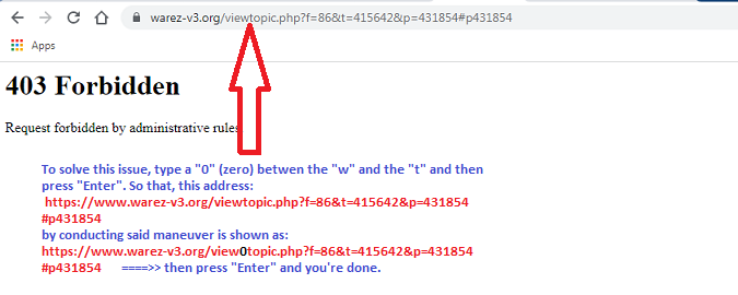 WarezV3's tweet photo. This a temporary solution for the "403 Forbidden" issue. Please be guided by the pic:

Regards,
Warez-v3 Staff https://t.co/SSXOK9E9mX