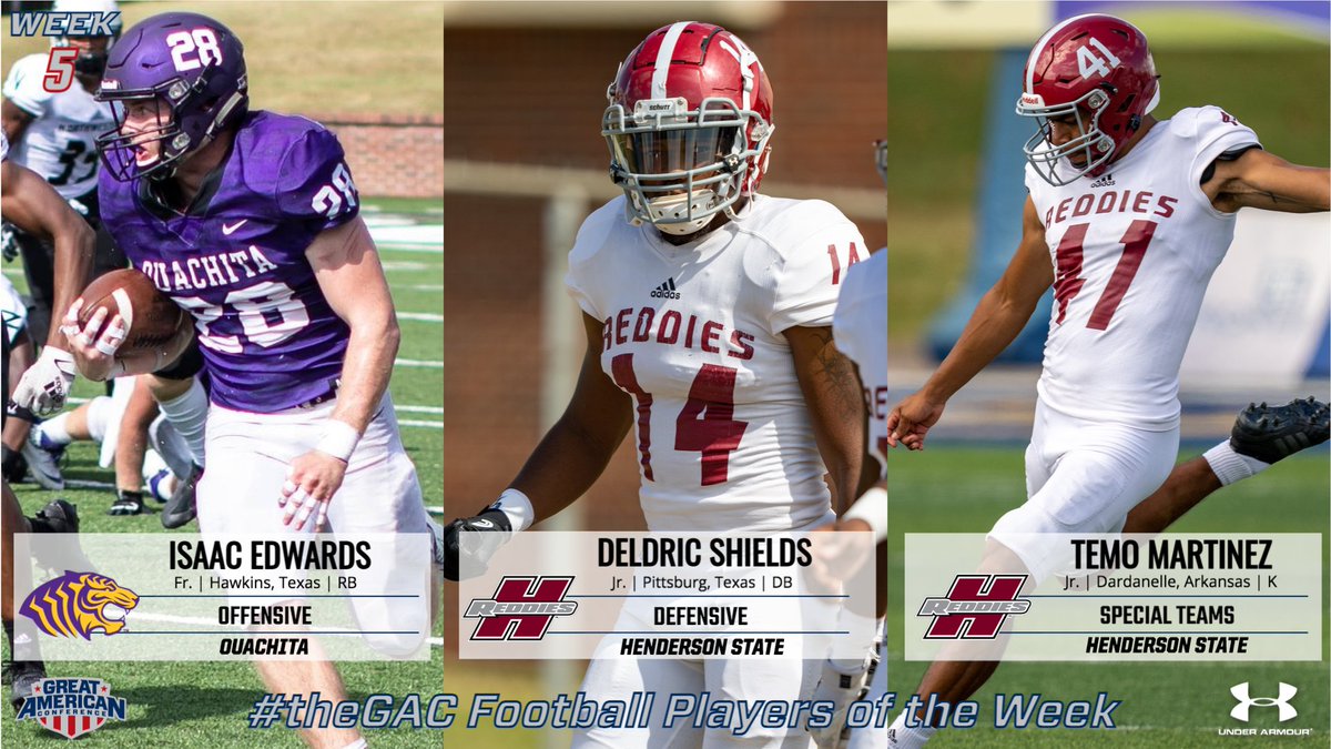GACAthletics's tweet photo. #theGAC FOOTBALL PLAYERS OF THE WEEK (WEEK FIVE) - https://t.co/81Oixrudkl https://t.co/TH8VtUplSA