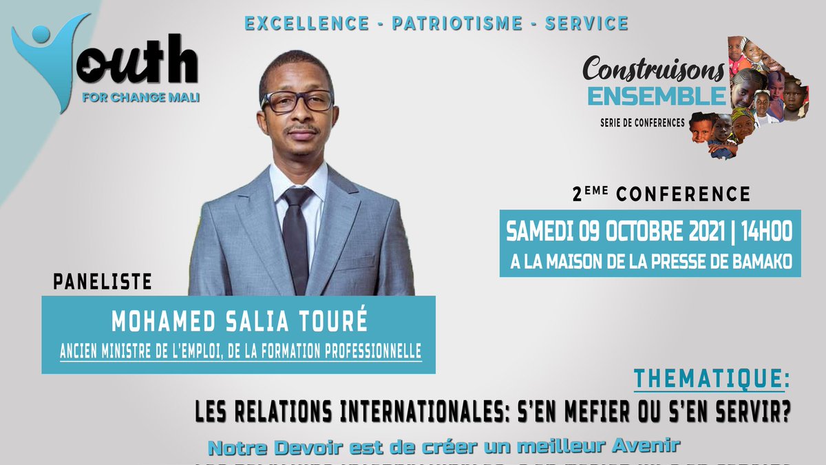 COD223ML's tweet photo. je vous invite à la deuxième conférence de la Serie《CONSTRUISONS ENSEMBLE 》"

Date: Samedi 09  Octobre 2021 à partir de 14H00

Lieu: Maison De La Presse

Reservez en cliquant sur le lien ci-dessous 

https://t.co/GWsrCWvl5v https://t.co/6tBWtlg4Mk