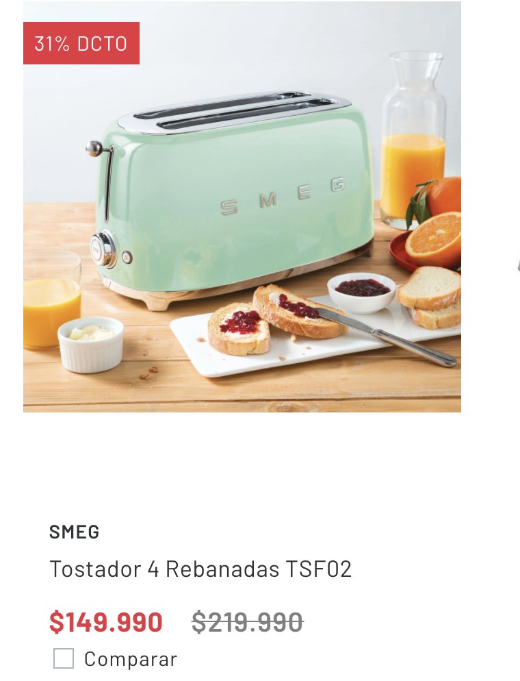 Pa ponerme en tono con el twitter. Ofertas cuicas smeg en kitchen center.