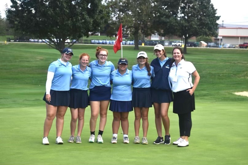 MNDAthletics's tweet photo. For the first time in 7 years, the MND varsity golf team has qualified to Districts! The Cougars finished 4th out of 15 teams at today's Sectional Match. Maureen Burns (6th) and Abigail Sheldon (T-10th) both earned top-10 finishes! Way to go, girls! https://t.co/06Vkk8Phrn