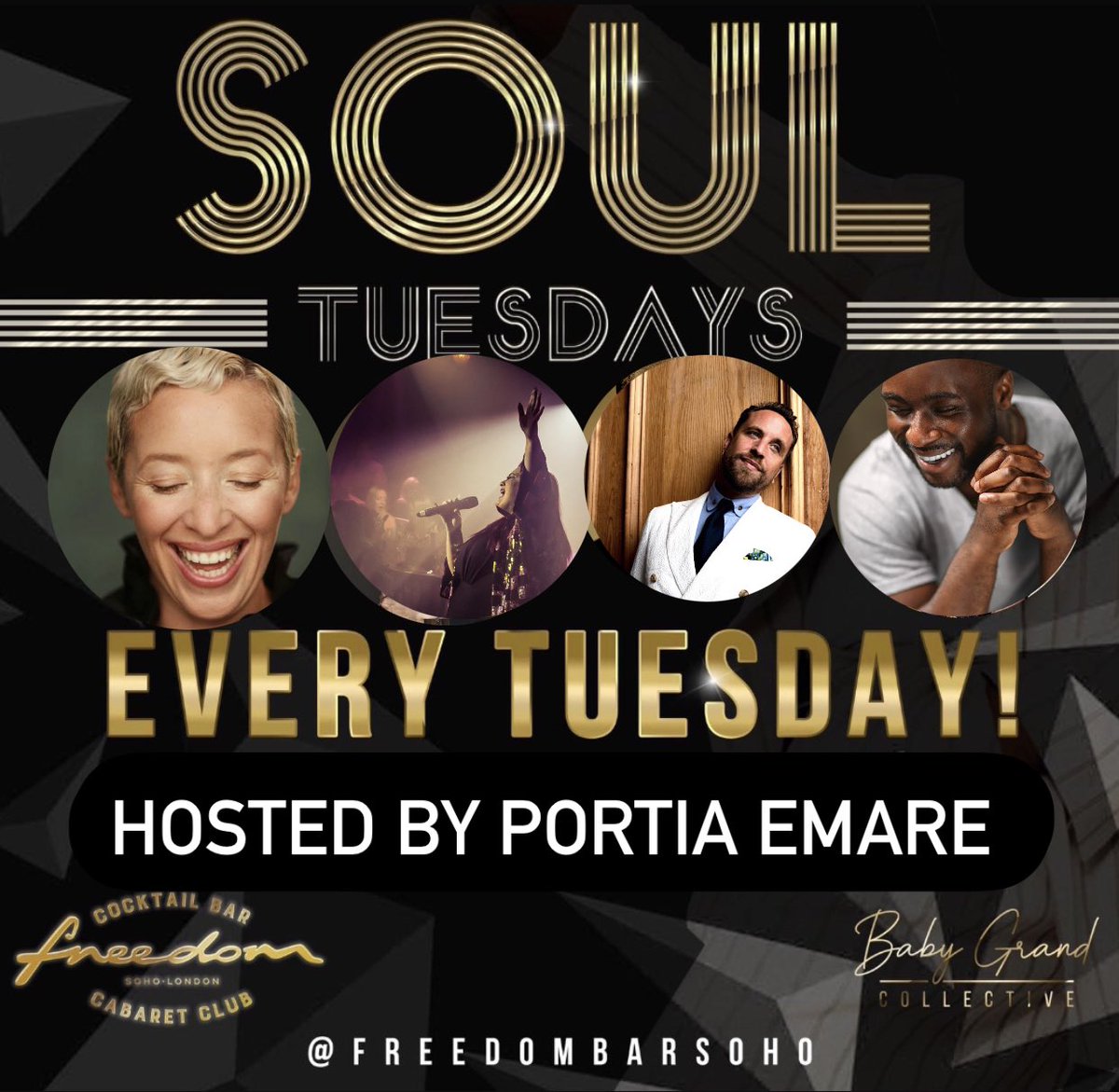 Tuesday night is #soultuesdays hosted by <a href="/Portiaemare/">Portia Emare</a> with <a href="/emmalindars/">Emma Lindars</a> <a href="/JoshuaLiburd/">Joshua Liburd</a> and <a href="/Lockie_Chapman/">Lockie Chapman</a> 10pm - 3am