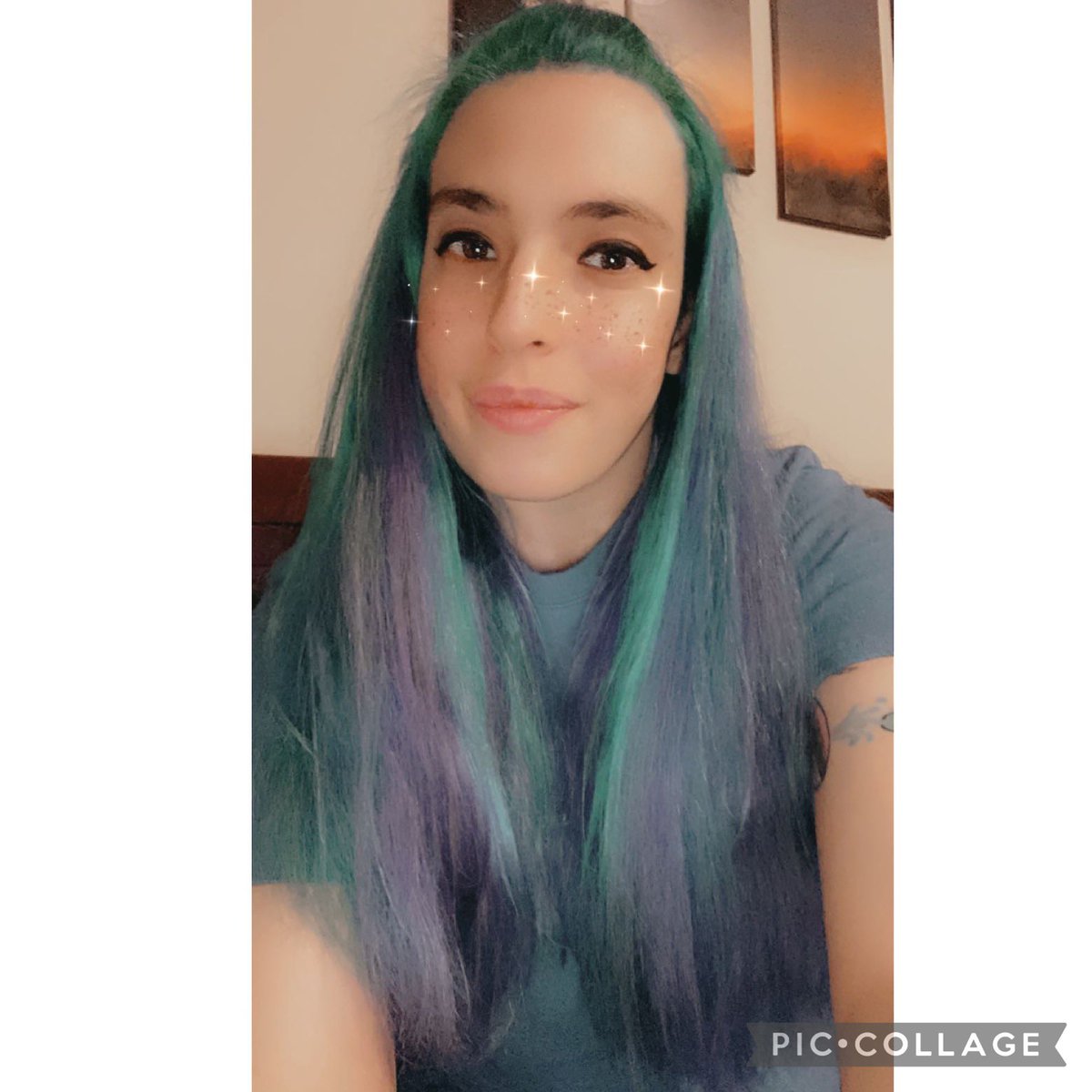 GoodsteinSaskia's tweet photo. Did something new with my hair 💜💙🧜‍♀️ #Purplecolor #instagramhasit #Purple #blue #green #mermaid https://t.co/shoURseSow