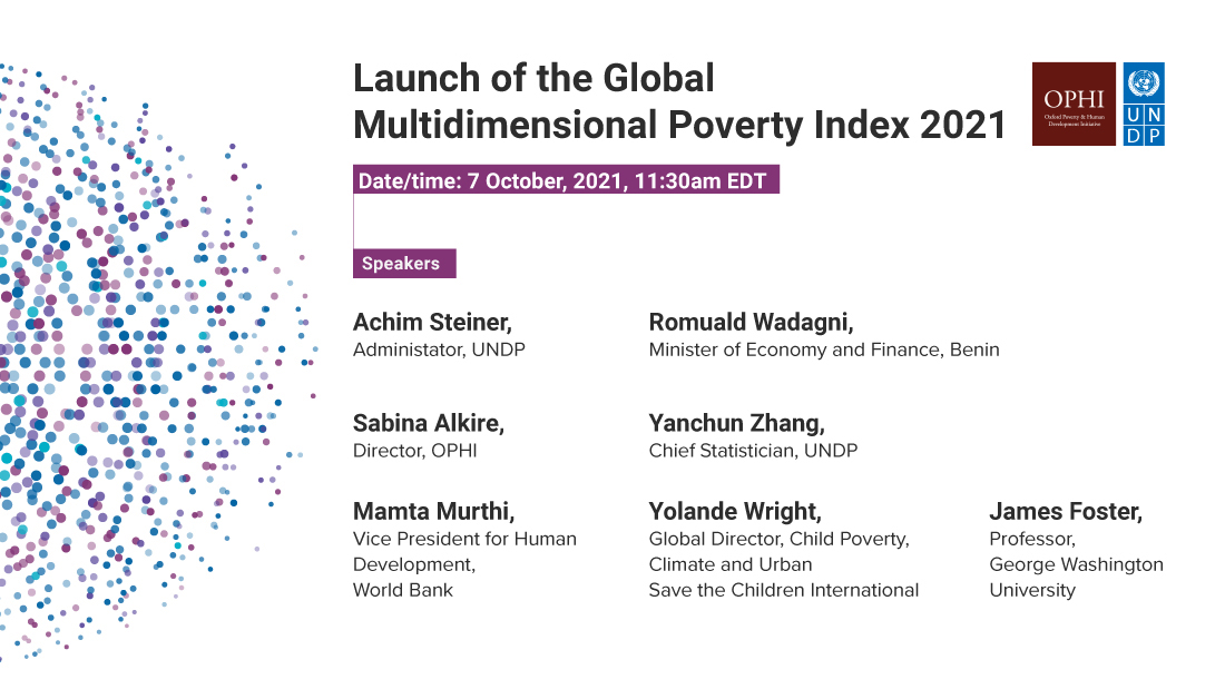 An effective, equitable response to #COVID19 requires a multidimensional analysis of poverty.
 
Join our online launch of the🆕 2021 #MultidimensionalPovertyIndex with 
<a href="/ophi_oxford/">OPHI</a> this Thursday, 7 October at 11:30am EDT.

🗓️Register: bit.ly/3zG9CEV