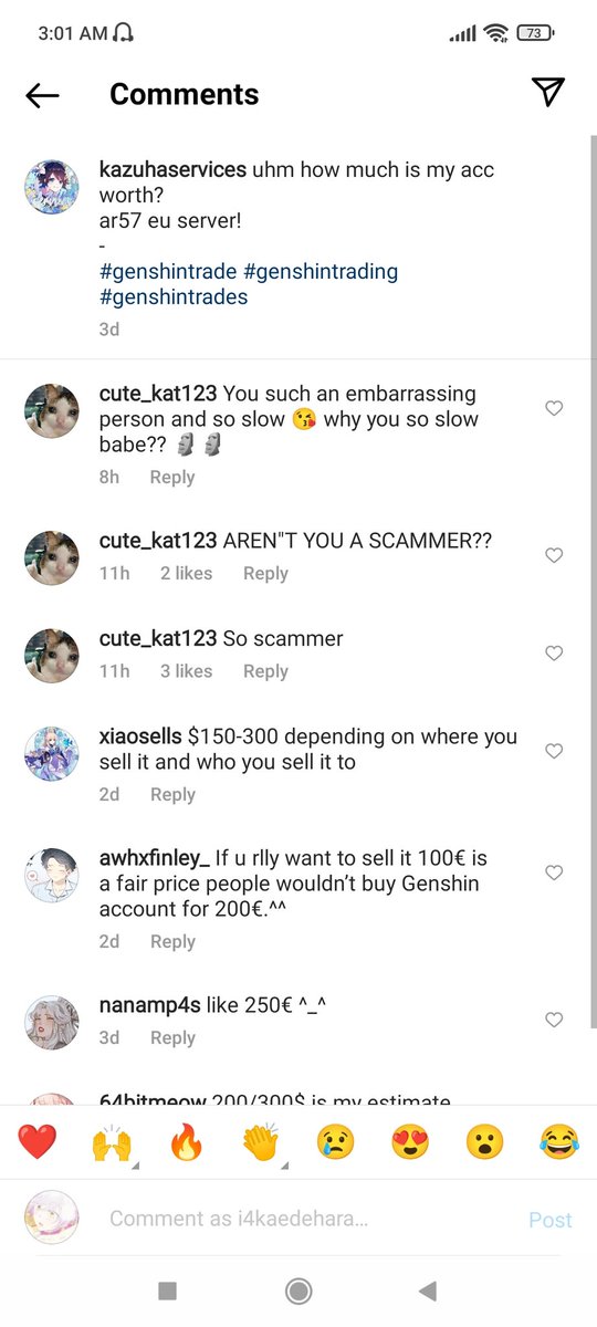 acathartic's tweet photo. #genshintrade #genshintrades #genshintradings #genshinwtt #genshinsell

SCAMMER UPDATE, THEY CHANGED THEIR @ ON INSTA AND IS SHITTING ON A SCAMMER WHEN THEY ARE A SCAMMER TOO https://t.co/c9eiWSYwHs