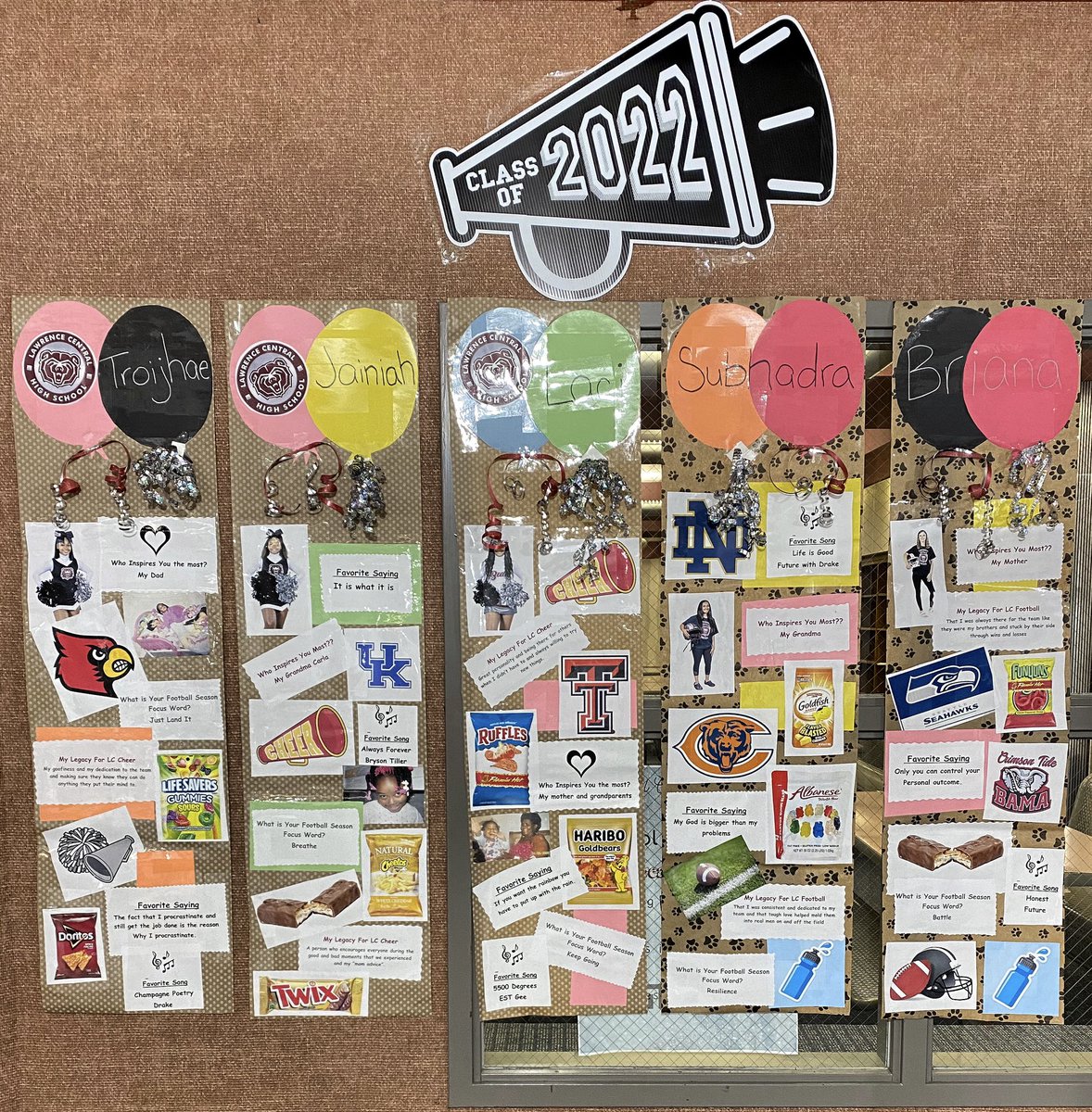 LCHSAthletics's tweet image. Day 2 of Football Senior Week 
Decorations in the Commons/Cafeteria
“All of My Favorite Things”

Special thanks to @BelzerPfo for doing these decorations for our seniors🐻
#2Strong #Classof2022 
@LCHSBears @ltgoodnews @LCHSBAC @LCBEARSHUDDLEC1