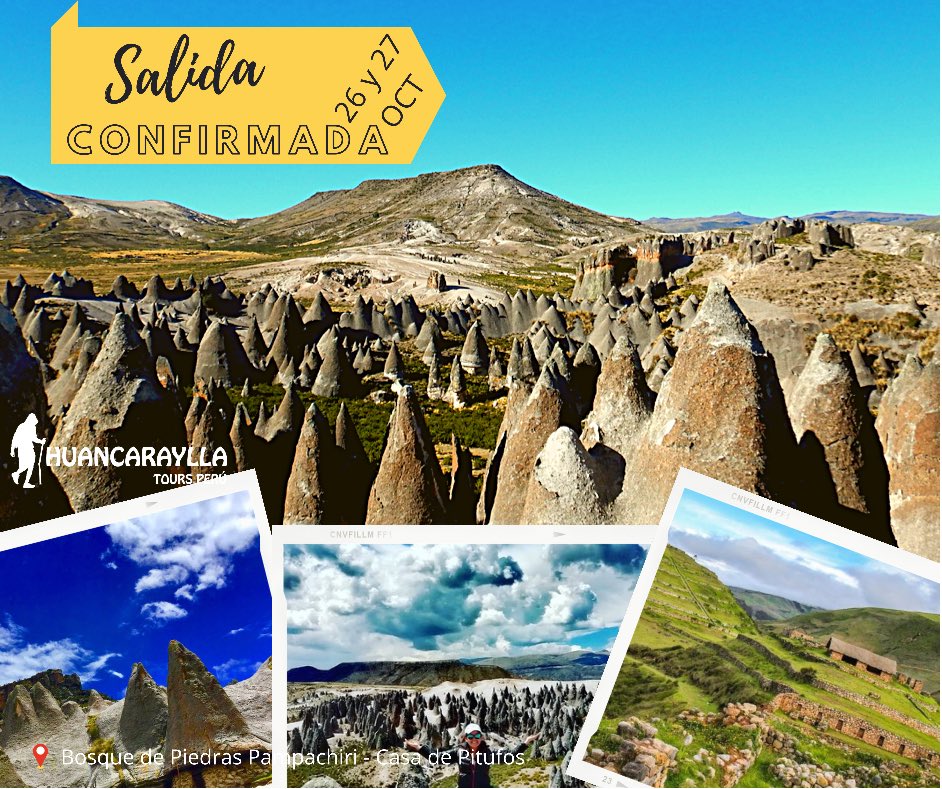 Salida confirmada a casa de pitufos 26 al 27 de Octubre #huancaraylla #pampachiri #safetravels #TurismoSostenible #TurismoSeguro
