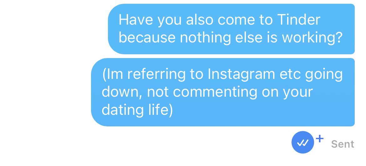 philclifton's tweet photo. The move over to Tinder not going great so far tbh 
#instadown https://t.co/kHcMAmZkp5