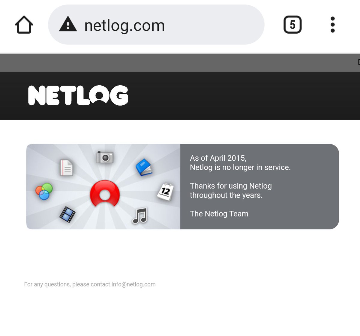 Dear <a href="/netlog/">Marius Netlog</a> do you think to put your servers back up since the #Zuckerbergdown