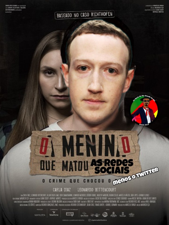 PodcastComEric's tweet photo. Dos mesmos criadores de Apocalipse Digital, vem aí: 

Instagram / WhatsApp / Facebook / Wi-Fi 🤡 / até o telegram caiu / iMessage / Snapchat / Mark Zuckerberg https://t.co/ZoMi8wxde0