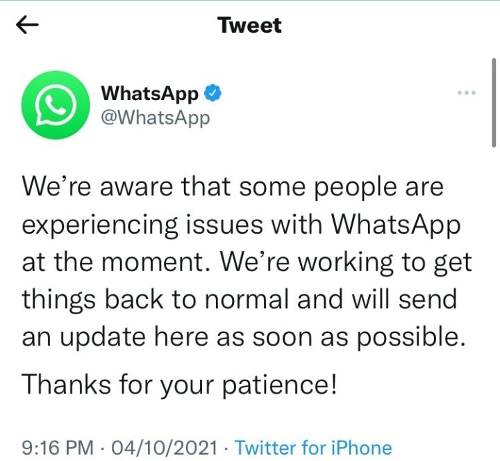 KrishAcme's tweet photo. Whatsapp, Instagram and Facebook coming to Twitter to announce that their service is down right now.

#WhatsApp #facebookdown #instagramdown Facebook and Instagram https://t.co/EA9ulVy2zr